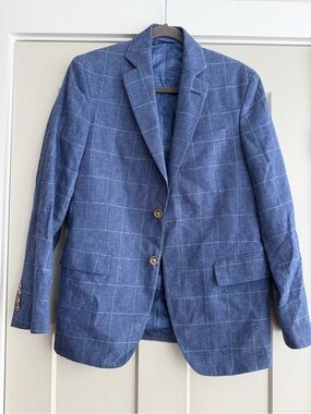 Vineyard Vines Blue Windowpane Sport Coat Blazer 38R